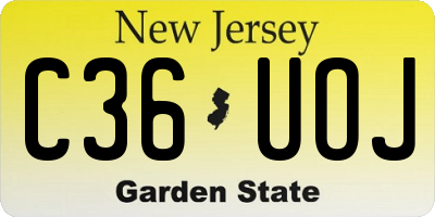 NJ license plate C36UOJ