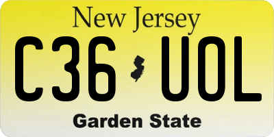 NJ license plate C36UOL