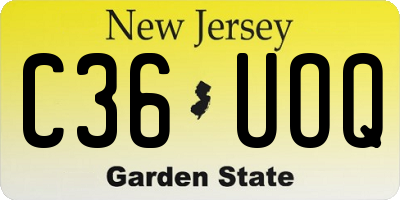 NJ license plate C36UOQ
