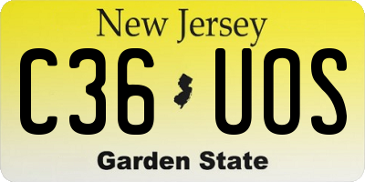 NJ license plate C36UOS