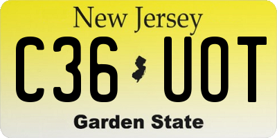 NJ license plate C36UOT