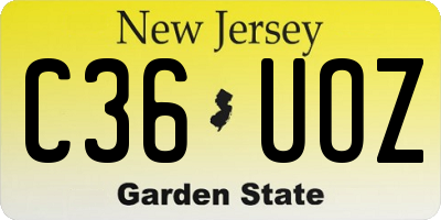 NJ license plate C36UOZ