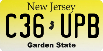 NJ license plate C36UPB