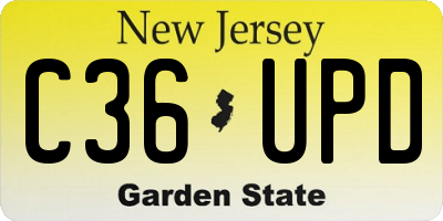 NJ license plate C36UPD