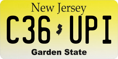 NJ license plate C36UPI