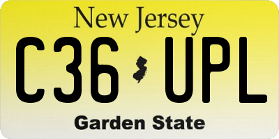 NJ license plate C36UPL
