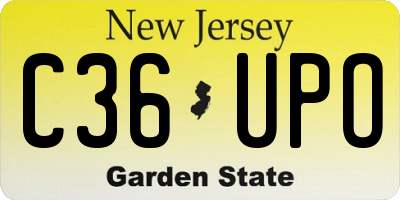 NJ license plate C36UPO