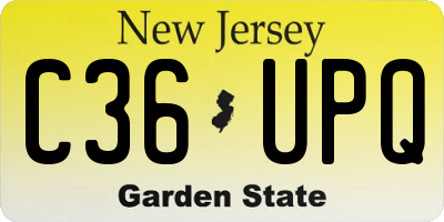 NJ license plate C36UPQ