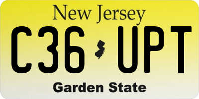 NJ license plate C36UPT