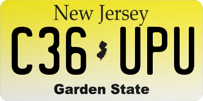 NJ license plate C36UPU