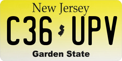NJ license plate C36UPV