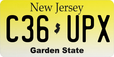 NJ license plate C36UPX