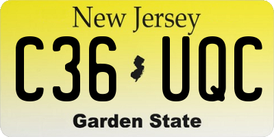 NJ license plate C36UQC