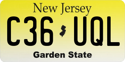 NJ license plate C36UQL