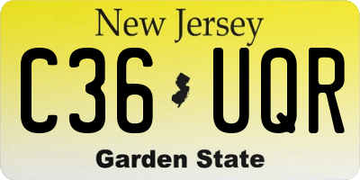 NJ license plate C36UQR