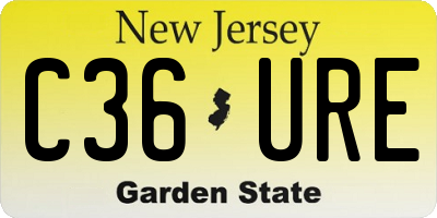 NJ license plate C36URE