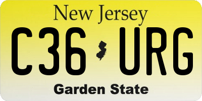 NJ license plate C36URG