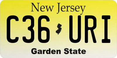 NJ license plate C36URI