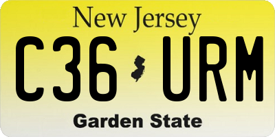 NJ license plate C36URM