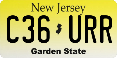 NJ license plate C36URR