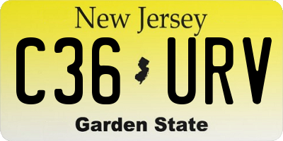 NJ license plate C36URV