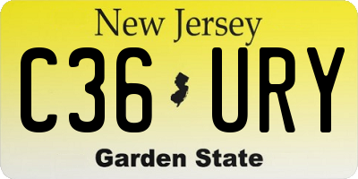 NJ license plate C36URY