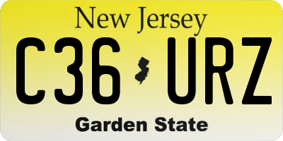 NJ license plate C36URZ
