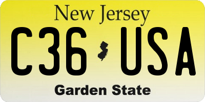 NJ license plate C36USA