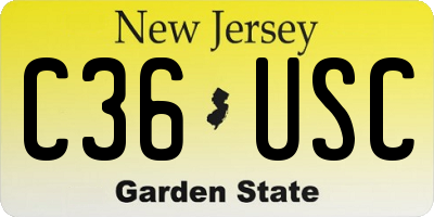 NJ license plate C36USC