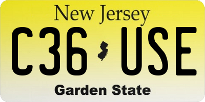 NJ license plate C36USE