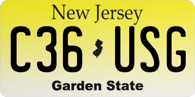 NJ license plate C36USG