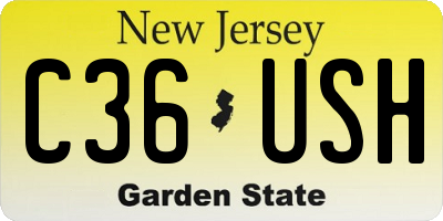 NJ license plate C36USH