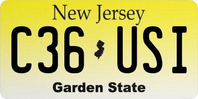 NJ license plate C36USI