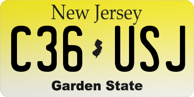 NJ license plate C36USJ