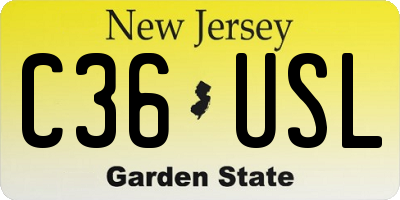 NJ license plate C36USL
