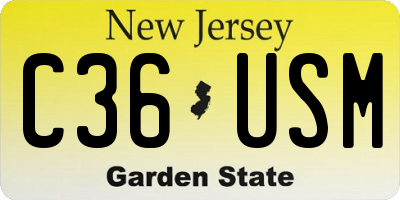 NJ license plate C36USM