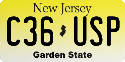 NJ license plate C36USP