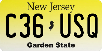 NJ license plate C36USQ