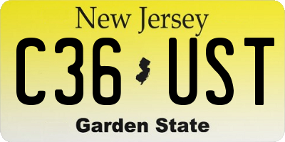 NJ license plate C36UST