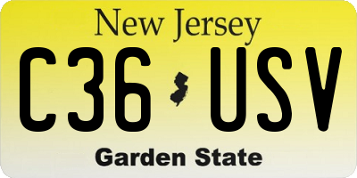 NJ license plate C36USV