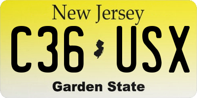 NJ license plate C36USX
