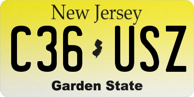 NJ license plate C36USZ