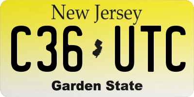 NJ license plate C36UTC