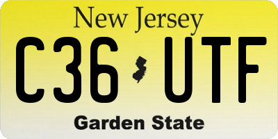 NJ license plate C36UTF