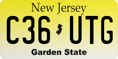 NJ license plate C36UTG