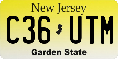NJ license plate C36UTM