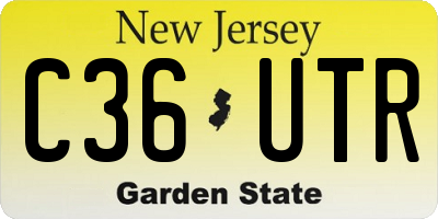 NJ license plate C36UTR