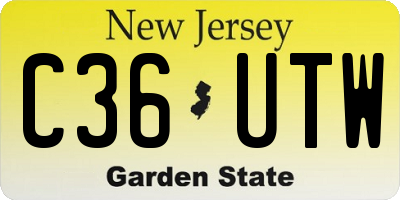 NJ license plate C36UTW