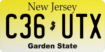 NJ license plate C36UTX