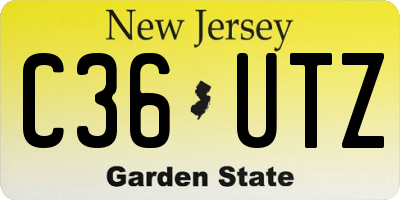 NJ license plate C36UTZ
